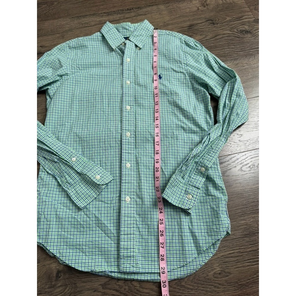 EUC Mens Ralph Lauren green blue plaid long sleeve button up 100% cotton size S - Picture 6 of 8